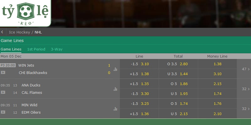 Các hình thức cá cược trong khúc côn cầu